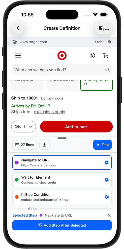 Rivex task definition builder on iPhone